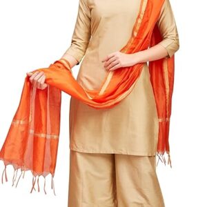 Home women's chanderi silk blend handloom dupatta (32" x 2.35 meters)