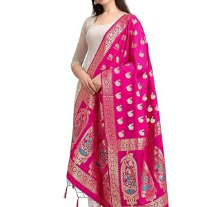 Home women's woven banarasi silk zari dupatta/chunni